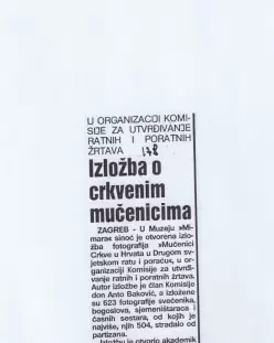 Izložba o crkvenim mučenicima